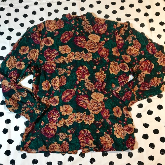 VINTANGE Floral 80's 2pc Skirt & Blouse Set/ Dress - Picture 4 of 8